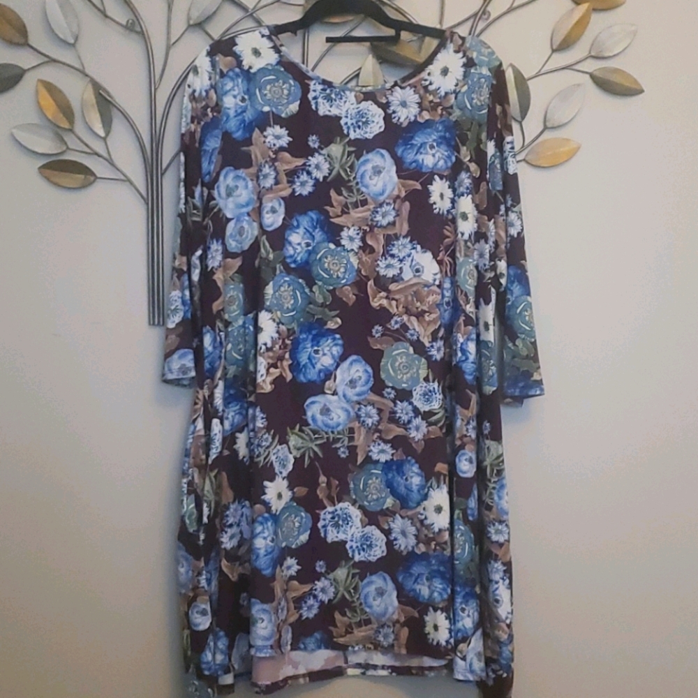 Honey and lace 3x Brea floral 3/4 sleeve dress